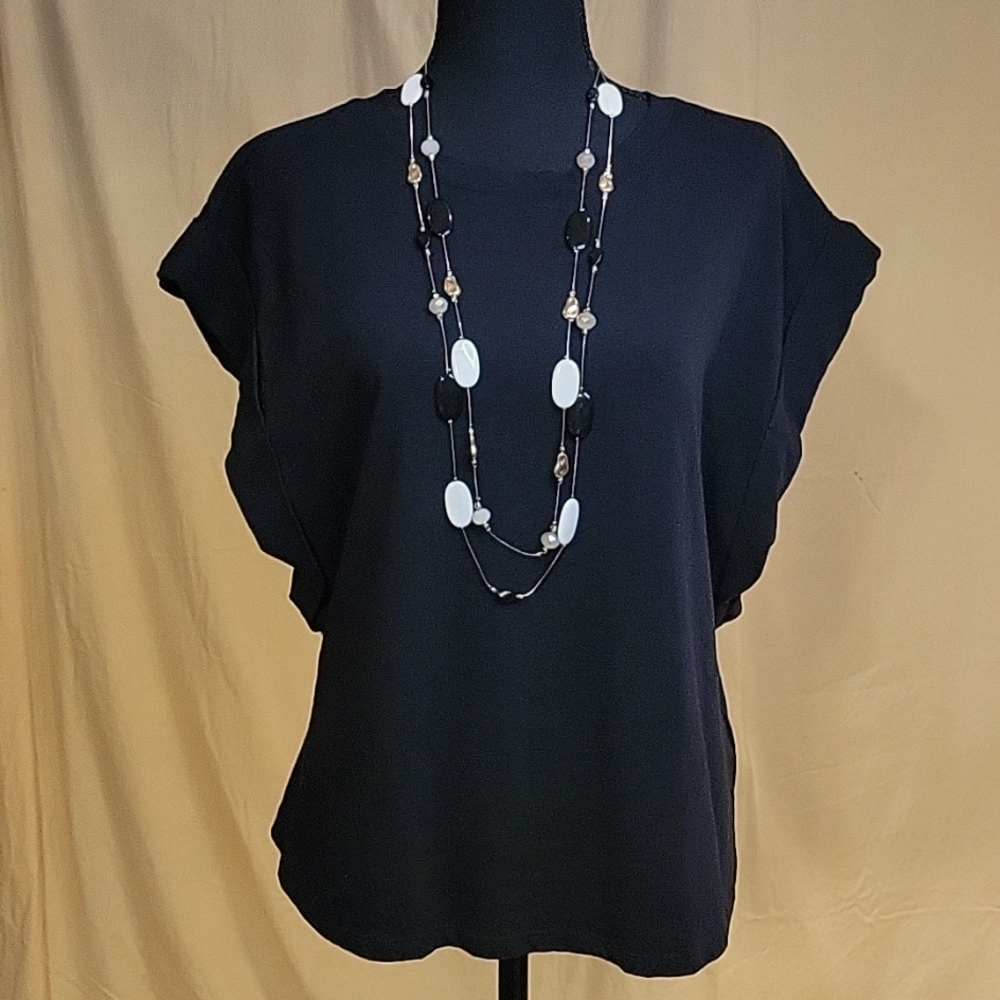 INC International Concepts Black Dolman Sleeve Boxy Top - Picture 2 of 9